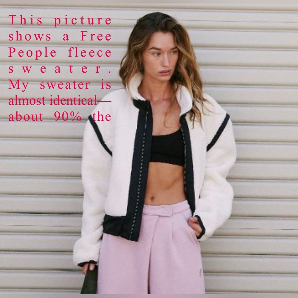 White and Black Fleece Jacket